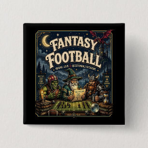 Fantasy Football, Drachen-Zauberer Fantasy Vintage Button