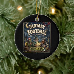 Fantasy Football, Drachen-Zauberer Fantasy Vintage Keramik Ornament