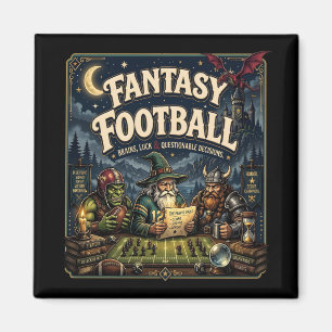 Fantasy Football, Drachen-Zauberer Fantasy Vintage Magnet