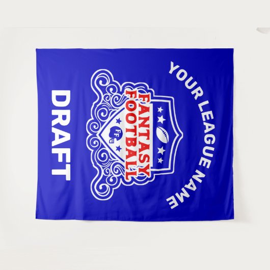Fantasy Football Draft Emblem Tapestes Wandteppich (Vorderseite (Horizontal))