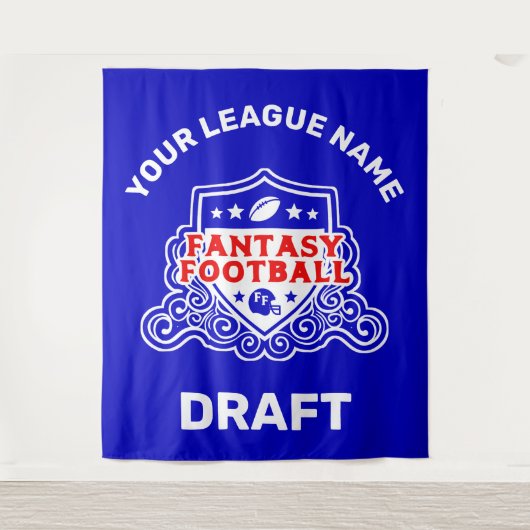 Fantasy Football Draft Emblem Tapestes Wandteppich (Vorderseite)