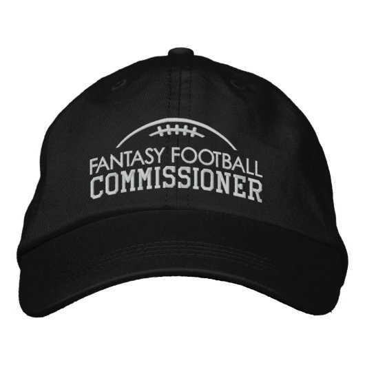 Fantasy Football Fan Gear mit Kommissarin Bestickte Baseballkappe (Vorderseite)