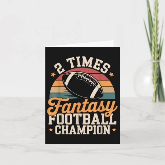 Fantasy Football Funny 2 Time Champion Karte (Vorderseite)