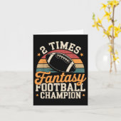 Fantasy Football Funny 2 Time Champion Karte (Gelbe Blume)