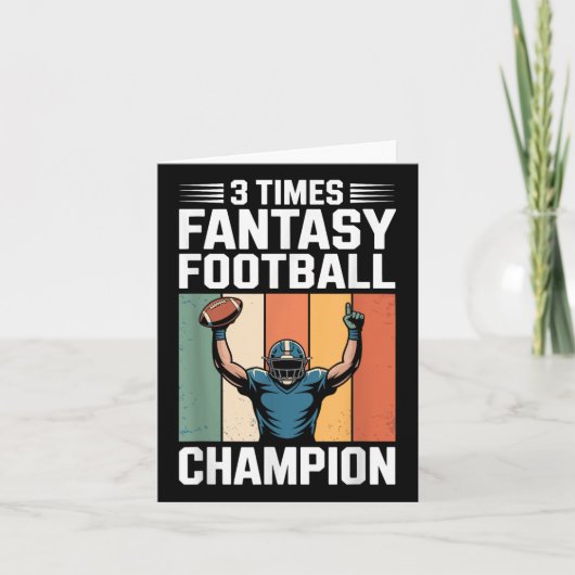 Fantasy Football Funny 3 Time Champion Karte (Vorderseite)
