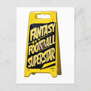 Fantasy Football Gelbe Plastikschild Postkarte