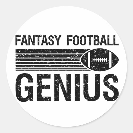 Fantasy Football Genius 1 Runder Aufkleber (Vorderseite)
