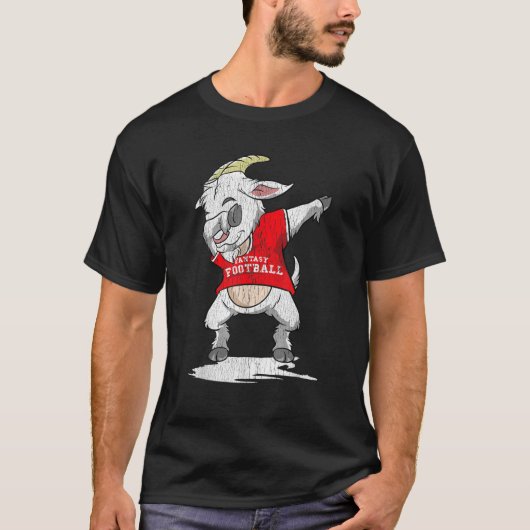 Fantasy Football GOAT Dabbing Champion Funny Draft T-Shirt (Vorderseite)