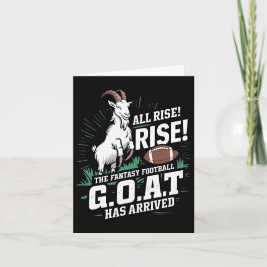 Fantasy Football Goat Shirt League Champion Champ Karte (Vorderseite)