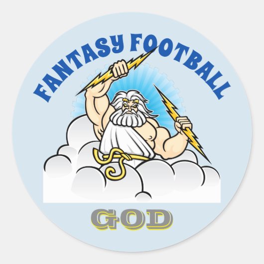 Fantasy Football GOD Runder Aufkleber (Vorderseite)