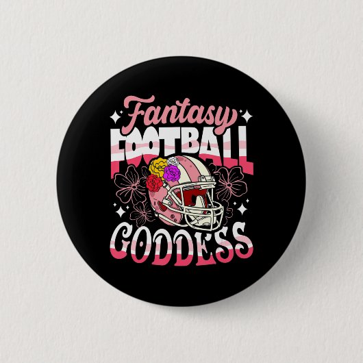 Fantasy Football Goddess Blume Helmet Women Button (Vorderseite)
