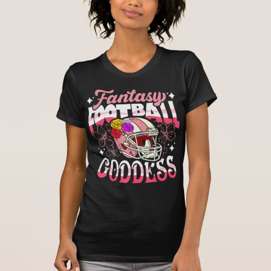 Fantasy Football Goddess Blume Helmet Women T-Shirt (Vorderseite)