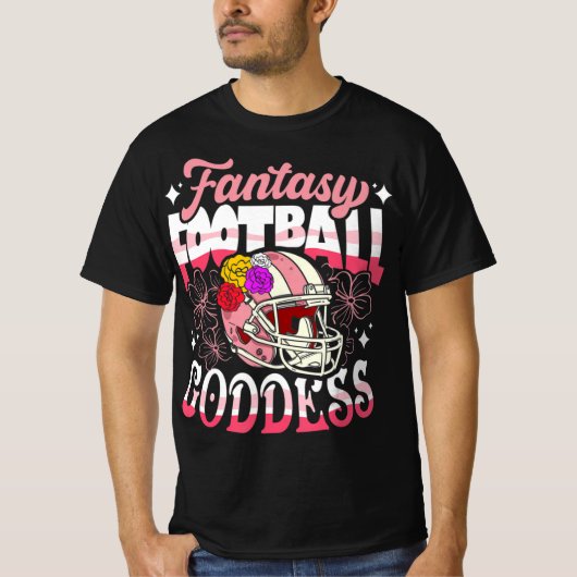 Fantasy Football Goddess Blume Helmet Women T-Shirt (Vorderseite)