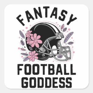 Fantasy Football Goddess Sports League Entwurf Quadratischer Aufkleber
