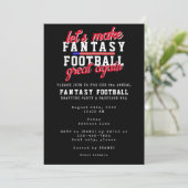 Fantasy Football Große Liga Drawing Party Einladung (Stehend Vorderseite)