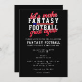 Fantasy Football Große Liga Drawing Party Einladung (Vorne/Hinten)
