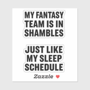 Fantasy-Football-Humor Schlaflose Draft-Nacht Aufkleber