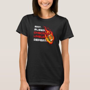 Fantasy Football isst Schlaf Karo Mein Lineup Entw T-Shirt