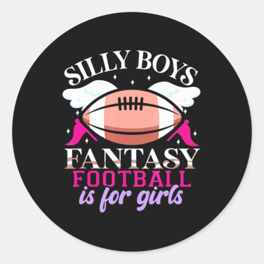 Fantasy Football ist für Girls Women Runder Aufkleber (Vorderseite)