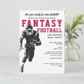 Fantasy Football League Auktion Entwurf Lineup Par Einladung (Stehend Vorderseite)