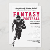 Fantasy Football League Auktion Entwurf Lineup Par Einladung (Vorne/Hinten)