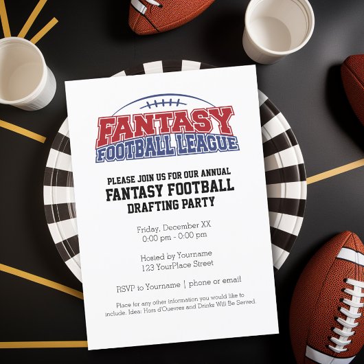 Fantasy Football League Entwurf Party Einladung
