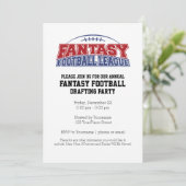 Fantasy Football League Entwurf Party Einladung (Stehend Vorderseite)