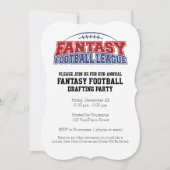 Fantasy Football League Entwurf Party Einladung (Vorderseite)