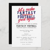 Fantasy Football League Große Novellierung Party Einladung (Vorne/Hinten)