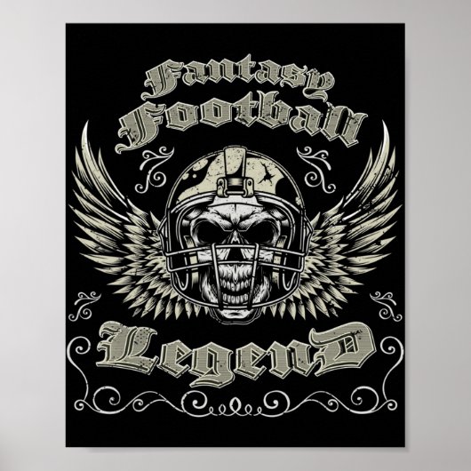Fantasy Football Legende Retro Vintag Fantasy Foot Poster (Vorne)