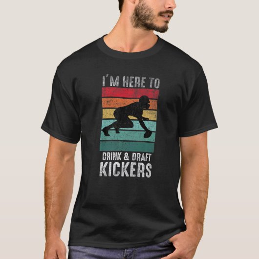 Fantasy Football Lineman Party Drink Draft Kickers T-Shirt (Vorderseite)