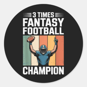 Fantasy-Football-Lustiger-3-maliger-Meister Runder Aufkleber