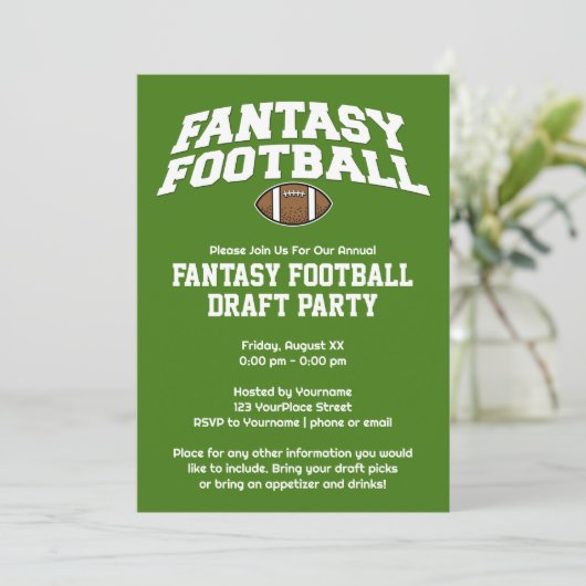 Fantasy Football - Party im Entwurf sofort herunte Einladung (Stehend Vorderseite)