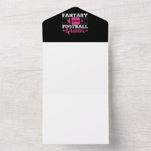 Fantasy Football Queen Funny Game Day Fantasy Gesc All In One Einladung (Innen Boden)