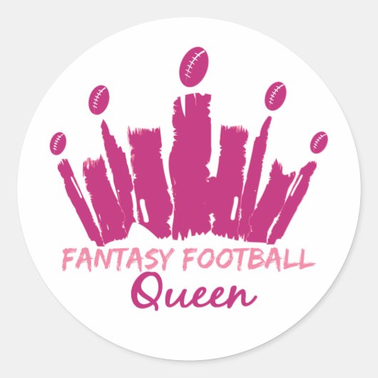 Fantasy Football Queen Runder Aufkleber (Vorderseite)