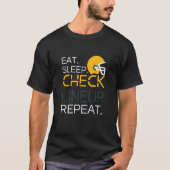 Fantasy Football T-Shirt, Eat Sleep Check Lineup R T-Shirt (Vorderseite)