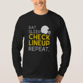 Fantasy Football T-Shirt, Eat Sleep Check Lineup R T-Shirt (Vorderseite)