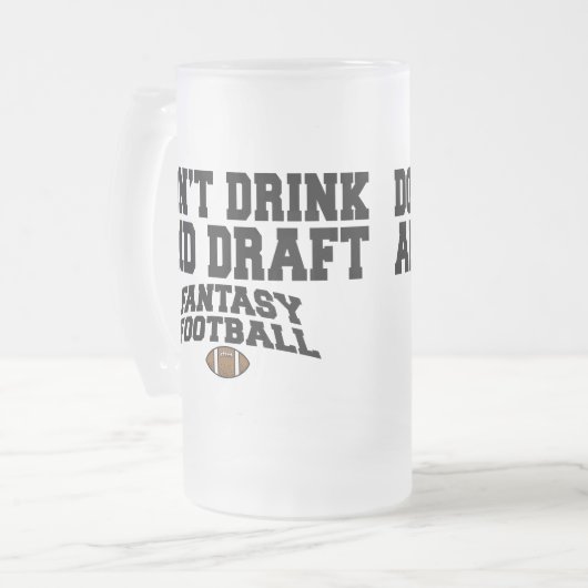 Fantasy Football - Trinken Sie nicht und entwerfen Mattglas Bierglas (Vorderseite Links)