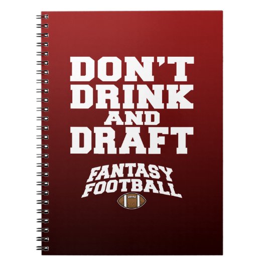 Fantasy Football - Trinken Sie nicht und entwerfen Notizblock (Vorderseite)