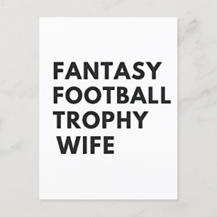 Fantasy Football Trophäe Ehefrau Funny Couples Ankündigungspostkarte