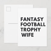 Fantasy Football Trophäe Ehefrau Funny Couples Einladungspostkarte (Vorne/Hinten)