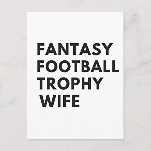 Fantasy Football Trophäe Ehefrau Funny Couples Einladungspostkarte (Vorderseite)
