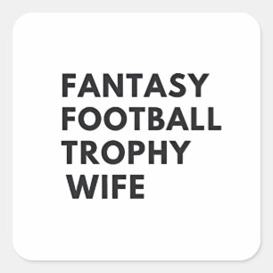 Fantasy Football Trophäe Ehefrau Funny Couples Quadratischer Aufkleber