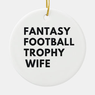 Fantasy-Football-Trophäenfrau Lustige Paare  Keramik Ornament