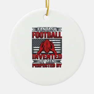 Fantasy Football Vintage Basketball Flag-Shirt-Des Keramik Ornament
