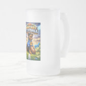 Fantasy football with dog mattglas bierglas (VorderseiteRechts)