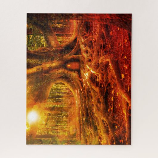 Fantasy forest art jigsaw puzzle, verzauberter Wal Puzzle (Vertikal)