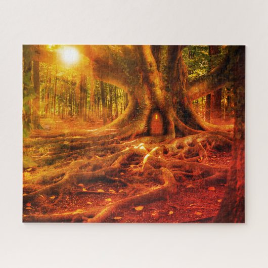 Fantasy forest art jigsaw puzzle, verzauberter Wal Puzzle (Horizontal)