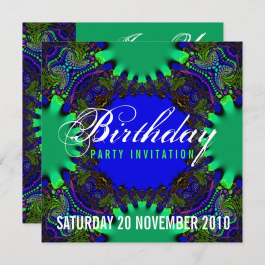 Fantasy Forest Birthday Einladung (Vorne/Hinten)