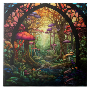 Fantasy Forest Buntglas  Fliese